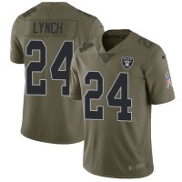Nike Las Vegas Raiders #24 Marshawn Lynch Olive Youth Stitched NFL Limited 2017 Salute to Service Jersey