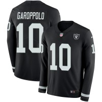 Nike Las Vegas Raiders #10 Jimmy Garoppolo Black Team Color Men's Stitched NFL Limited Therma Long Sleeve Jersey
