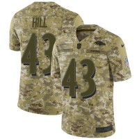 Nike Baltimore Ravens #43 Justice Hill Camo Youth Stitched NFL Limited 2018 Salute To Service Jersey