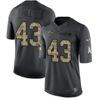 Nike Baltimore Ravens #43 Justice Hill Black Youth Stitched NFL Limited 2016 Salute to Service Jersey