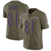 Nike Baltimore Ravens #81 Hayden Hurst Olive Youth Stitched NFL Limited 2017 Salute to Service Jersey