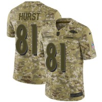 Nike Baltimore Ravens #81 Hayden Hurst Camo Youth Stitched NFL Limited 2018 Salute to Service Jersey