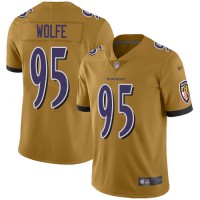 Nike Baltimore Ravens #95 Derek Wolfe Gold Youth Stitched NFL Limited Inverted Legend Jersey