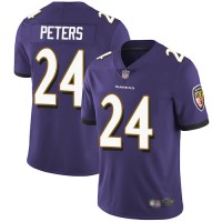 Nike Baltimore Ravens #24 Marcus Peters Purple Team Color Youth Stitched NFL Vapor Untouchable Limited Jersey