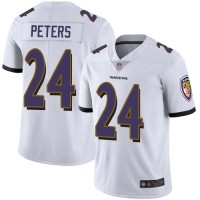Nike Baltimore Ravens #24 Marcus Peters White Youth Stitched NFL Vapor Untouchable Limited Jersey