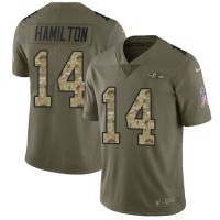 Nike Baltimore Ravens #14 Kyle Hamilton Olive/Camo Youth Stitched NFL Limited 2017 Salute To Service Jersey