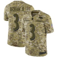 Nike Baltimore Ravens #3 Odell Beckham Jr. Camo Youth Stitched NFL Limited 2018 Salute To Service Jersey