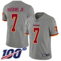 Nike Washington Commanders #7 Dwayne Haskins Jr Gray Youth Stitched NFL Limited Inverted Legend 100th Season Jersey