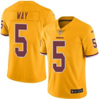 Nike Washington Commanders #5 Tress Way Gold Youth Stitched NFL Limited Rush Jersey
