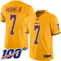 Nike Washington Commanders #7 Dwayne Haskins Jr Gold Youth Stitched NFL Limited Rush 100th Season Jersey