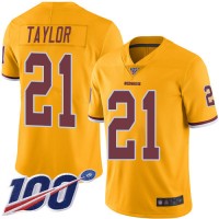 Nike Washington Commanders #21 Sean Taylor Gold Youth Stitched NFL Limited Rush 100th Season Jersey