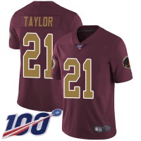 Nike Washington Commanders #21 Sean Taylor Burgundy Red Alternate Youth Stitched NFL 100th Season Vapor Limited Jersey