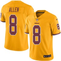 Nike Washington Commanders #8 Kyle Allen Gold Youth Stitched NFL Limited Rush Jersey