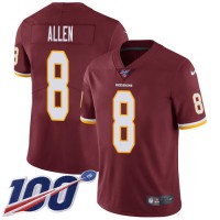 Nike Washington Commanders #8 Kyle Allen Burgundy Red Team Color Youth Stitched NFL 100th Season Vapor Untouchable Limited Jersey