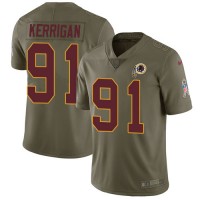 Nike Washington Commanders #91 Ryan Kerrigan Olive Youth Stitched NFL Limited 2017 Salute to Service Jersey