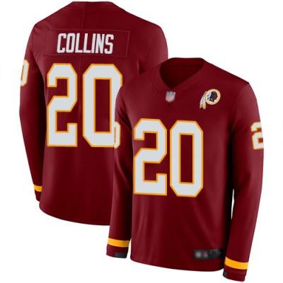 Nike Washington Commanders #20 Landon Collins Burgundy Red Team Color Youth Stitched NFL Limited Therma Long Sleeve Jersey