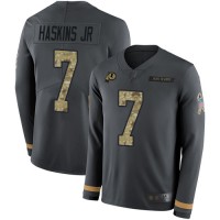 Nike Washington Commanders #7 Dwayne Haskins Jr Anthracite Salute to Service Youth Stitched NFL Limited Therma Long Sleeve Jersey