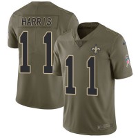 Nike New Orleans Saints #11 Deonte Harris Olive Youth Stitched NFL Limited 2017 Salute To Service Jersey