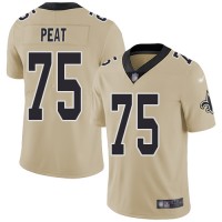 Nike New Orleans Saints #75 Andrus Peat Gold Youth Stitched NFL Limited Inverted Legend Jersey