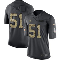 Nike New Orleans Saints #51 Cesar Ruiz Black Youth Stitched NFL Limited 2016 Salute to Service Jersey