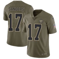 Nike New Orleans Saints #17 Emmanuel Sanders Olive Youth Stitched NFL Limited 2017 Salute To Service Jersey