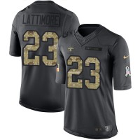 Nike New Orleans Saints #23 Marshon Lattimore Black Youth Stitched NFL Limited 2016 Salute to Service Jersey