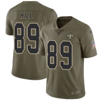 Nike New Orleans Saints #89 Josh Hill Olive Youth Stitched NFL Limited 2017 Salute to Service Jersey