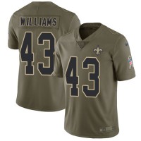 Nike New Orleans Saints #43 Marcus Williams Olive Youth Stitched NFL Limited 2017 Salute to Service Jersey