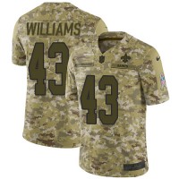 Nike New Orleans Saints #43 Marcus Williams Camo Youth Stitched NFL Limited 2018 Salute to Service Jersey