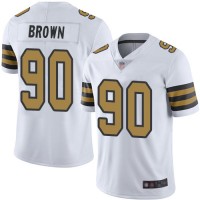 Nike New Orleans Saints #90 Malcom Brown White Youth Stitched NFL Limited Rush Jersey