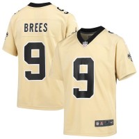 New Orleans New Orleans Saints #9 Drew Brees Nike Youth Gold Inverted Game Jersey