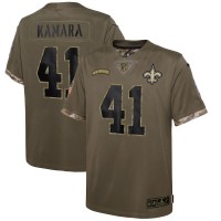 New Orleans New Orleans Saints #41 Alvin Kamara Nike Youth 2022 Salute To Service Limited Jersey - Olive