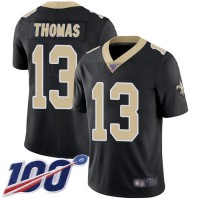 Nike New Orleans Saints #13 Michael Thomas Black Team Color Youth Stitched NFL 100th Season Vapor Limited Jersey