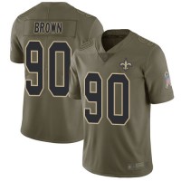 Nike New Orleans Saints #90 Malcom Brown Olive Youth Stitched NFL Limited 2017 Salute to Service Jersey