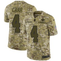 Nike New Orleans Saints #4 Derek Carr Camo Youth Stitched NFL Limited 2018 Salute To Service Jersey