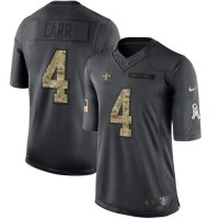 Nike New Orleans Saints #4 Derek Carr Black Youth Stitched NFL Limited 2016 Salute To Service Jersey