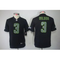 Nike Seattle Seahawks #3 Russell Wilson Black Impact Youth Stitched NFL Limited Jersey