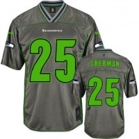 Nike Seattle Seahawks #25 Richard Sherman Grey Youth Stitched NFL Elite Vapor Jersey