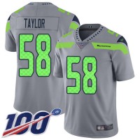 Nike Seattle Seahawks #58 Darrell Taylor Gray Youth Stitched NFL Limited Inverted Legend 100th Season Jersey