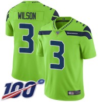 Nike Seattle Seahawks #3 Russell Wilson Green Youth Stitched NFL Limited Rush 100th Season Jersey