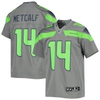 Seattle Seattle Seahawks #14 DK Metcalf Nike Youth Gray Inverted Team Game Jersey
