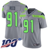 Nike Seattle Seahawks #91 Jarran Reed Gray Youth Stitched NFL Limited Inverted Legend 100th Season Jersey