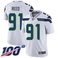 Nike Seattle Seahawks #91 Jarran Reed White Youth Stitched NFL 100th Season Vapor Limited Jersey