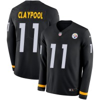 Nike Pittsburgh Steelers #11 Chase Claypool Black Team Color Youth Stitched NFL Limited Therma Long Sleeve Jersey