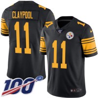 Nike Pittsburgh Steelers #11 Chase Claypool Black Youth Stitched NFL Limited Rush 100th Season Jersey