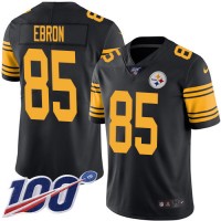 Nike Pittsburgh Steelers #85 Eric Ebron Black Youth Stitched NFL Limited Rush 100th Season Jersey
