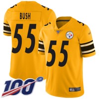 Nike Pittsburgh Steelers #55 Devin Bush Gold Youth Stitched NFL Limited Inverted Legend 100th Season Jersey