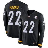 Nike Pittsburgh Steelers #22 Najee Harris Black Team Color Youth Stitched NFL Limited Therma Long Sleeve Jersey