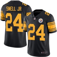 Nike Pittsburgh Steelers #24 Benny Snell Jr. Black Youth Stitched NFL Limited Rush Jersey