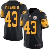 Nike Pittsburgh Steelers #43 Troy Polamalu Black Youth Stitched NFL Limited Rush Jersey